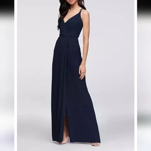 Maxi abito da sposa David's doppiopetto georgette 4 vero avvolgente damigella d'onore - Foto 1 di 9