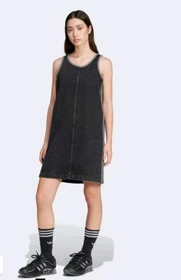 Новый adidas Adicolor джинсовой ткани 3 полоски бак платье повседневное платье JD3108 размер X-маленький - Изображение 1 из 4