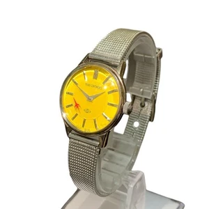 TRANS CONTINENTS Men's Wristwatch Quartz Analog Yellow Silver Stainless Steel - Picture 1 of 12