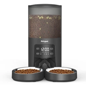 Molypet Automatic Cat Feeders - 6L Cat Food Dispenser with Double Bowls, Prog... - Picture 1 of 7