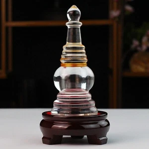 Stupa Bodhi Tower Crystal Buddha Pagoda Buddhist Articles Ornaments Household - Picture 1 of 5