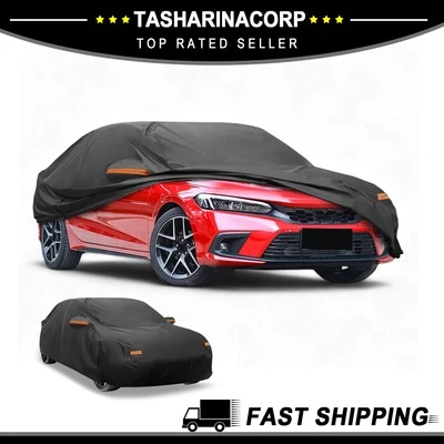 Cubierta de coche para todo tipo de clima para Honda Civic Sedán negra 190T-PU con cremallera izquierda nueva Foto 1 de 4