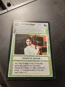 Decipher Star Wars Premiere LEIA'S SPORTING BLASTER Black Border BB UNPLAYED CCG