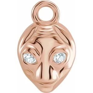 UFO Alien Diamond Dangle Petite 14K Solid Rose Yellow White Gold Very Cool - Bild 1 von 12