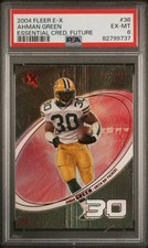 2004 FLEER E-X 36 AHMAN GREEN ESSENTIAL CREDENTIALS FUTURE /30 PSA 6