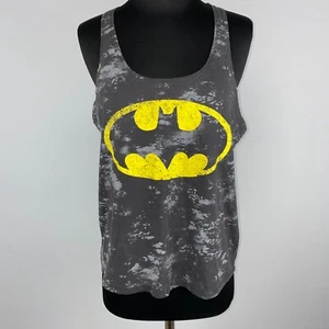 Batman Tank Top Juniors M Patterned Graphic Print Accented Back DC Comics JU - Picture 1 of 12