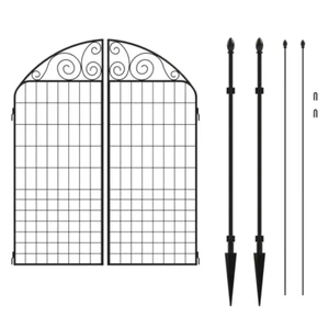 Black Steel Fence Gate Garden Walkway Powder Coated Durable Rockdale 41.9 In. - Picture 1 of 11