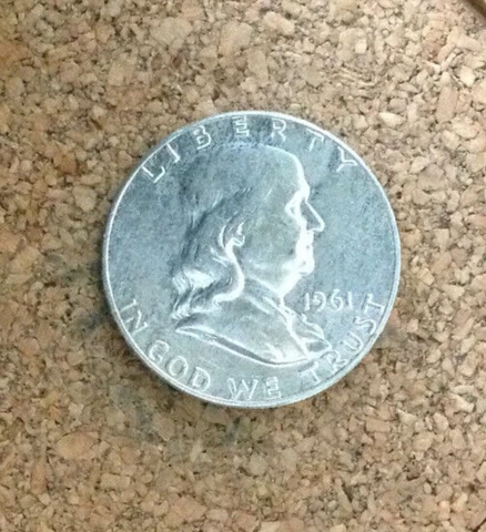 1961 P  Circ.  Franklin Half Dollar 90 % Silver US Coin FH2891 FREE SHIPPING Cover