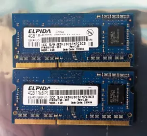 Elpida 8GB (2x 4 GB) 1Rx8 PC3L-12800S DDR3 EBJ40UG8EFU0-GN-F SODIMM NON-ECC Ram - Picture 1 of 2