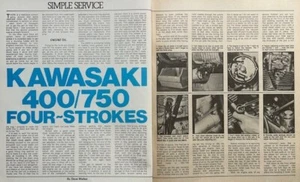 KAWASAKI Z400 / Z750 TWINS ORIGINAL 1976 4 PAGE SIMPLE SERVICE ARTICLE - Picture 1 of 4