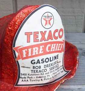 VINTAGE TEXACO FIRE CHIEF KINDER SPIELZEUG HUT Motoröl Tankstelle PROMO GIVE AWAY - Bild 1 von 7