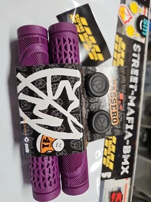 S&M PASSERO GRIPS Purple Wrist Happy Fit BMX bike + bar ends SE GT ODI USA NEW - Image 1 of 3