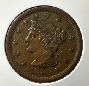 1853 Braided Hair United States Large One Cent - Picture 1 of 4