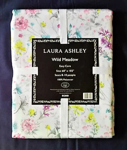 NIP Laura Ashley "Wild Meadow" Tablecloth 60 x102 Spring Floral Pink Yellow Blue - Picture 1 of 3