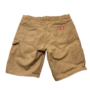 Vintage Dickies Carpenter Canvas Shorts Size 38 Brown Relaxed Fit Grunge Y2K - Picture 1 of 6