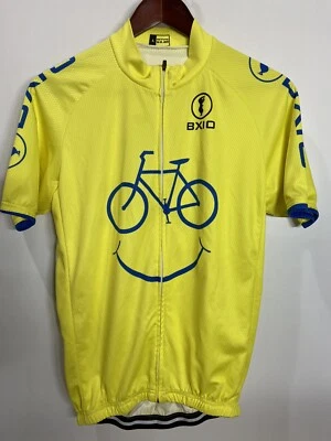 Camiseta deportiva de ciclismo BXIO cremallera completa 3 bolsillos traseros amarilla talla L (longitud Pit.21 24 pulgadas) Foto 1 de 4