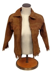 New NWT Juicy Lucy Designer 100% Suede Leather Junior Fringe Jacket Coat Size M - Picture 1 of 5
