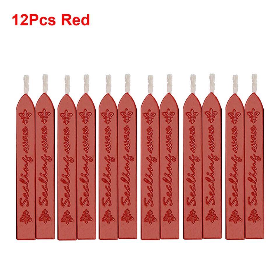 6x/12x Palos de Cera de Sellado Vela de Fusión con Mechas Cera Sello Sellos Carta de Boda Foto 1 de 4
