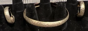 Mom Jordan Creolen und Bangel Armband 925 Sterling Silber goldfarben - Bild 1 von 7