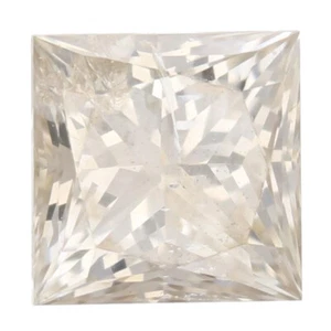 Certified 1.13 CT I1 Clarity Princess Cut Loose Light Champagne Diamond - Picture 1 of 4