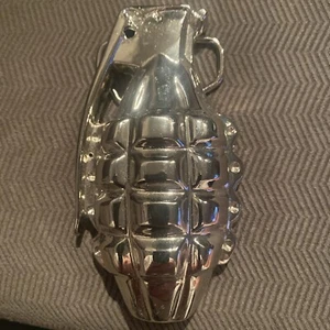 Hand Grenade Buckle for 1.75" Belt Silver Metal Rock Rebel Punk belt buckle - Picture 1 of 8