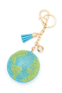 Iconic Earth Rhinestone Pillow Key Chain - Picture 1 of 2