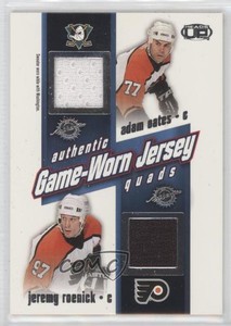 2002 Pacific Heads Up Game-Worn Jersey Quads Adam Oates Jeremy Roenick #20 HOF