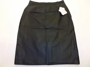 VINTAGE AVON FASHIONS SCHWARZER LEDERROCK DAMEN 5/6 NEU MIT ETIKETT - Bild 1 von 3