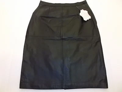 FALDA DE CUERO NEGRA VINTAGE AVON FASHIONS MUJER 5/6 NUEVA CON ETIQUETAS Foto 1 de 3