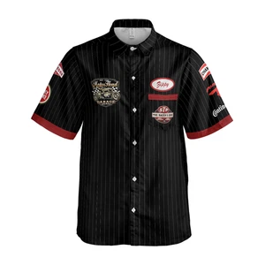 Custom Name Vintage Garage Mechanic Work Style Printed Lightweight Shirt for Men - Picture 1 of 8