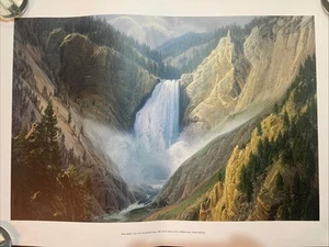 "Impresión litográfica Wilson Hurley Lower Falls Yellowstone National Park 23""x16,5""" - Imagen 1 de 3
