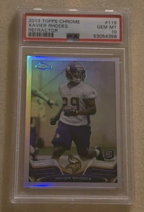 2013 Topps Chrome XAVIER RHODES Rookie Refractor PSA 10 Gem MT Vikings #119 radiocontrol - Imagen 1 de 2