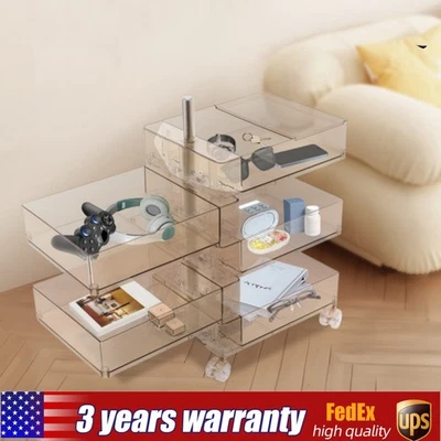 360° Rotating Nightstand Storage Cabinet End Table W/ 5 Drawers Cube Organizer - Image 1 of 4