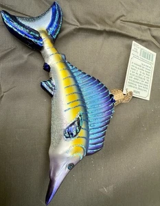 Ocean Sailfish Old World Christmas Glass Ornament 12226 Fish Decoration - Picture 1 of 5