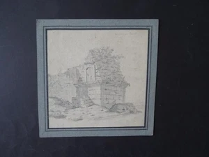 FRENCH NEOCLASSICAL SCHOOL 18thC - RUINS OUTSIDE ROME - FINE CHARCOAL DRAWING - Picture 1 of 16