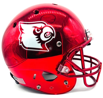 Louisville Cardinals Full Size Chrome Schutt Football Helmet RARE Ali Sticker - Image 1 of 4