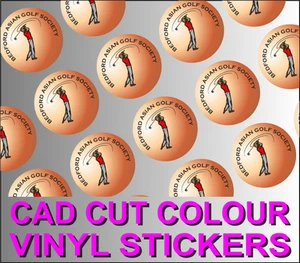 CUSTOM PRINTED COLOUR VINYL STICKERS - CAD CUT ROUND / SQUARE - Picture 1 of 1