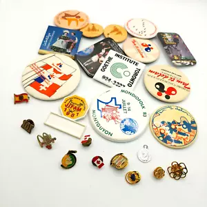 Vintage - Lot of Enamel Pinback Button & Lapel Hat Pin Novelty - Bild 1 von 4