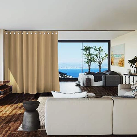 Room/Dividers/Now Premium Room Divider Curtain, 8ft Tall x 15ft Wide (Dusty Gold Cover