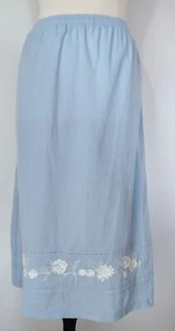 Vintage Koret City Blues Embellished Long Skirt Women's XL Cotton Blend Pull On - Picture 1 of 6