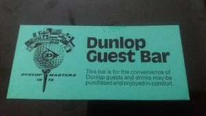 Dunlop Masters 1972 - European Tour 1st SEASON - Meal Vouchers - Bob CHARLES - Picture 1 of 3