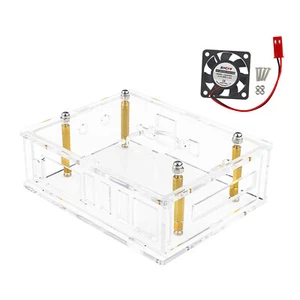 Acrylic Transparent Enclosure Case House With Cooling Fan For Orange Pi 5 Plus - Picture 1 of 14