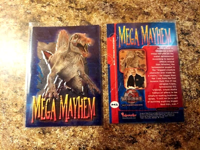 JURASSIC PARK TRADING CARD - "MEGA MAYHEM" M1 - RARE CHASE CARD SERIES 3 - Image 1 of 3