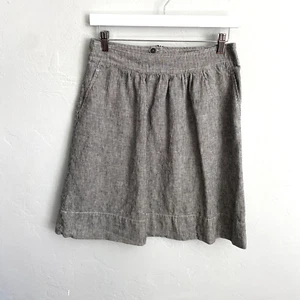 Eileen Fisher Skirt Women Size XS Gray Stripe Hemp Cotton A Line - Picture 1 of 11
