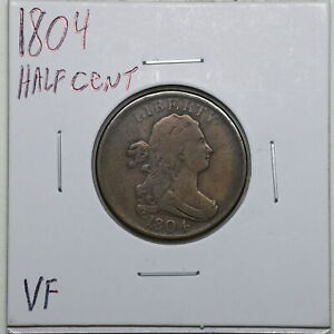 1804 1/2C Draped Bust Half Cent in VF Condition #07527