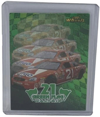 Michael Waltrip 1998 Wheels Green Flag Green Foil Insert Card NASCAR #GF18 - Image 1 of 2