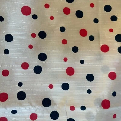 Vintage Shiny Polka Dot Fabric Pink Blue Dots Acetate Sheer Material - Image 1 of 4