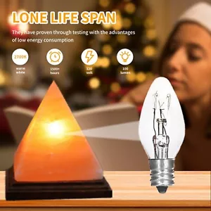 12 Pack Salt Lamp Bulbs 15W 120V Wax Warmer Bulbs C7 Bulbs Dimmable Night Light - Picture 1 of 12