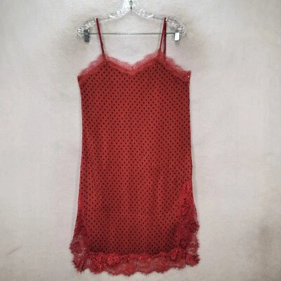 Free People Burnt Polka Dot Lace Sexy Slit Midi Lingerie Slip Women Dress Size 6 - Image 1 of 4