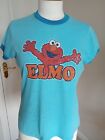 Damen Vintage blau ELMO T-Shirt von Junk Food, passt Größe 10/12 *GÜNSTIG P&P*